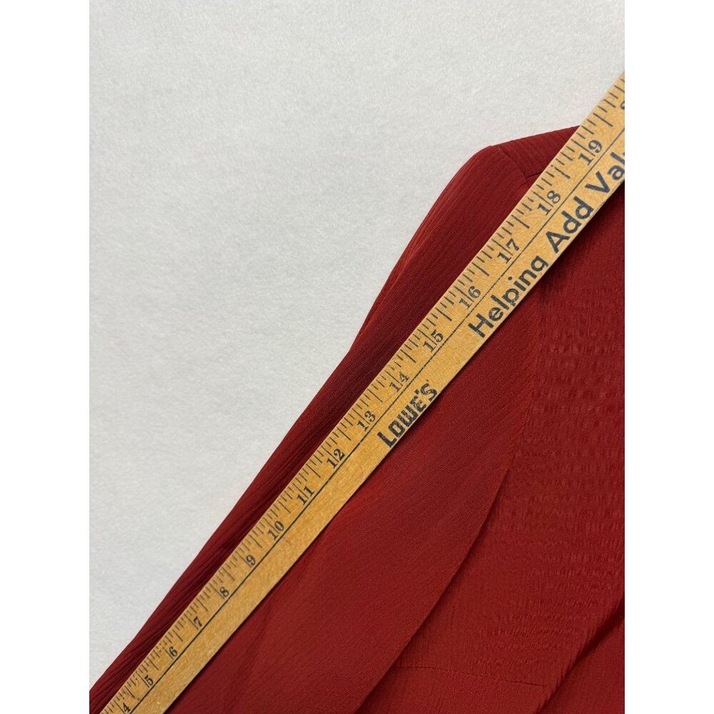 Notations Womens Red Button-Up Blouse M Textured Fabric Collared 3/4 Sleeve Top - Picture 6 of 8